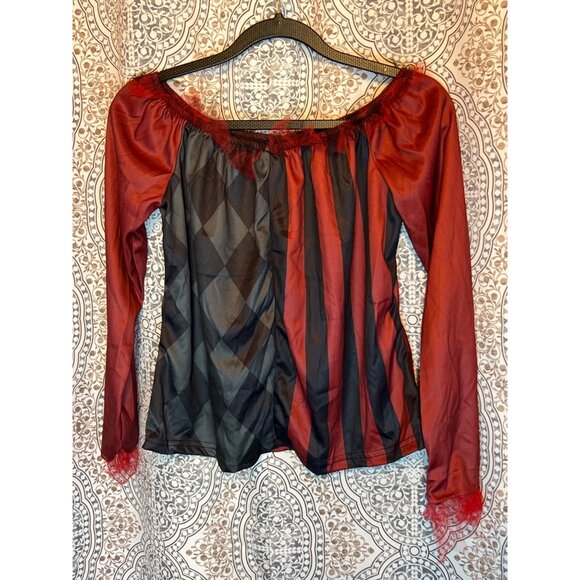 Spooktacular Creations Womens Scary Jester Halloween Costume M Red Black - Picture 3 of 9